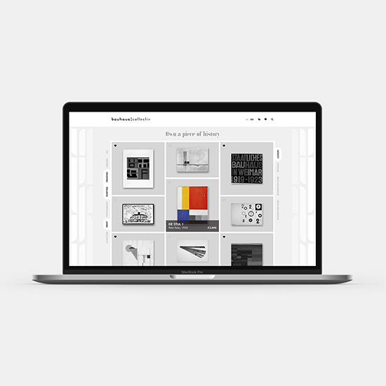 Bauhaus Website MacBook Sample Products
